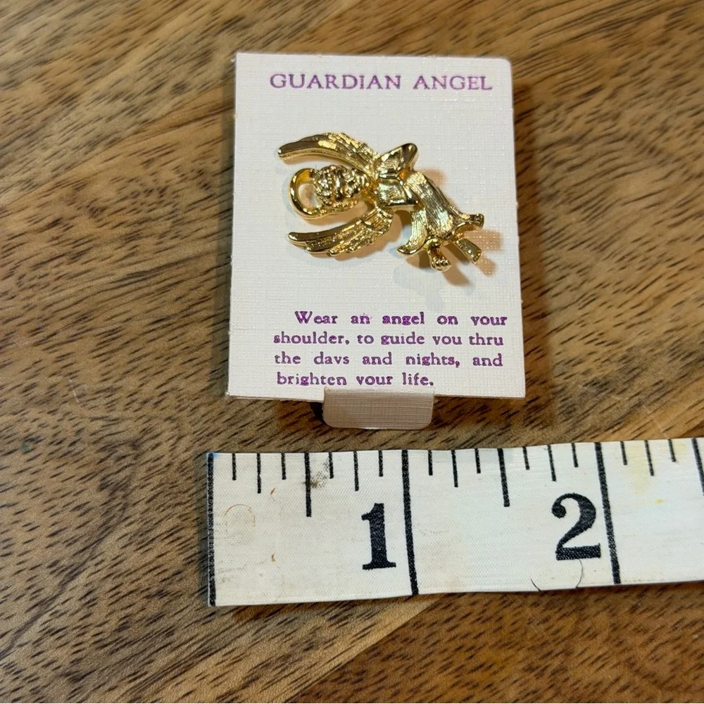 Gold Tone Guardian Angel Pin